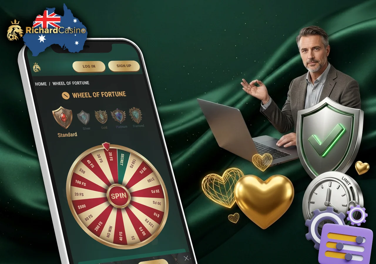 Helpful self-limitation settings and secure gambling control features at Richard Casino.
