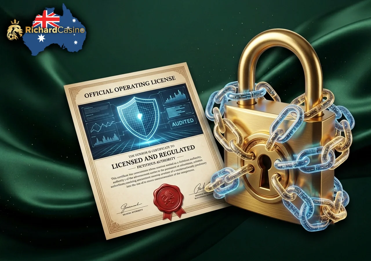 Evaluation of safety systems data encryption and valid license at Richard Casino.
